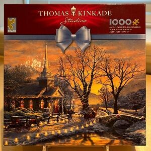 NIB Thomas Kinkade Studios Holiday Evening Sleigh Ride 1000 Piece Puzzle, Ceaco